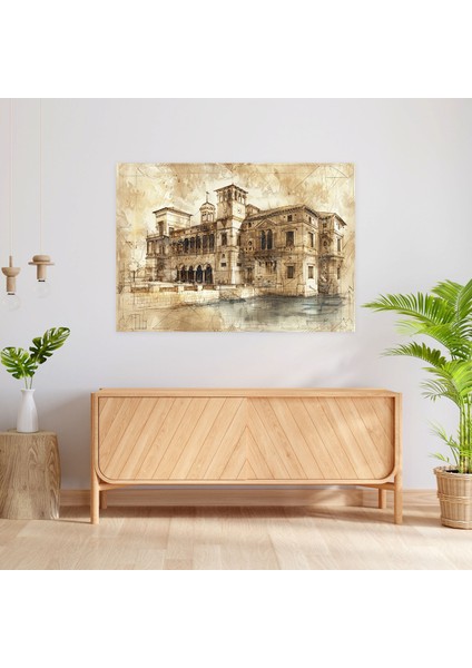 Leonardo Da Vinci Architectural Sketches Wall Art - Leonardo Da Vinci, Leonardo Da Vinci, Canvas Wall Art, Wall Decoration, 50 x 30 cm fiyatları