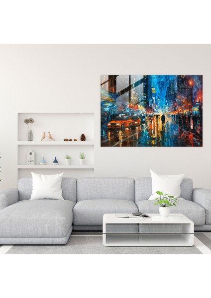Şehir Darbeli Cam Baskı Modern Sanat - Leonid Afremov, Ev Dekorasyonu, Leonid Afremov, Modern Sanat, 45X30