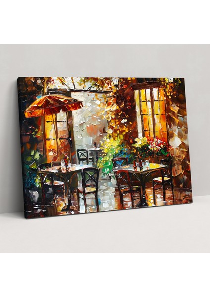 Leonid Afremov Cafe Canvas Print - Leonid Afremov, Wall Decoration, Canvas, Home Decoration, 70 x 50 cm
