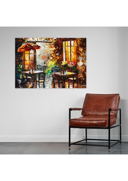 Leonid Afremov Cafe Canvas Print - Leonid Afremov, Wall Decoration, Canvas, Home Decoration, 70 x 50 cm