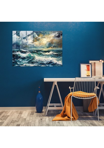 Leonid Afremov Glass Wall Art - Stormy Seascape Glass Print - Leonid Afremov, Leonid Afremov, Wall Decoration, Home Decoration, 45X30 fiyatları