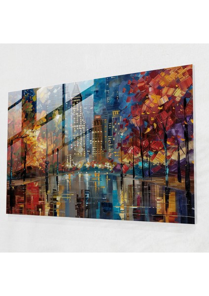 Leonid Afremov Cam Baskı Şehir Manzarası Duvar Sanatı - Leonid Afremov, Cam Baskı, Leonid Afremov, Modern Sanat, 45X30