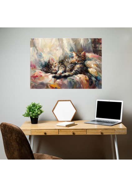 Cuddly Cats Leonid Afremov Wall Decoration Canvas Print - Leonid Afremov, Canvas Print, Canvas, Wall Art, 50 x 30 cm