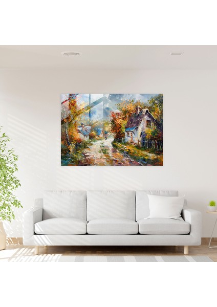 Leonid Afremov Duvar Dekorasyonu - Charming Village - Leonid Afremov 45X30 cm modelleri