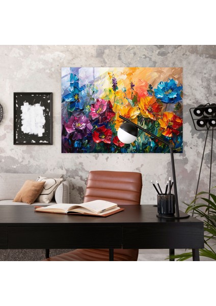 Leonid Afremov Cam Baskı - Canlı Çiçek Bahçesi Cam Duvar Sanatı - Leonid Afremov, Duvar Dekorasyonu, Cam Baskı, Modern Sanat, 70X50
