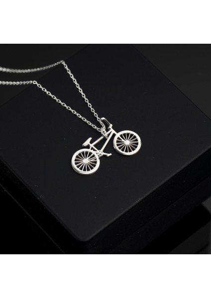 925 Ayar Gümüş Tasarım Bisiklet Kolye Özel Tasarım