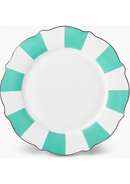 New Romantic Kalın Çizgili Servis Tabağı 27 cm Yeşil