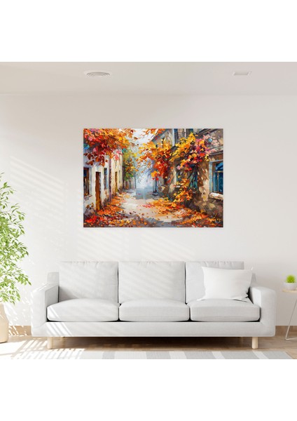 Autumn Alleyway Canvas Print - Leonid Afremov 50X30 cm modelleri