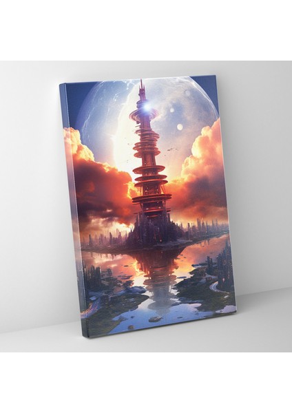 Futuristic Lighthouse Canvas Print - Lighthouse, Canvas Wall Art, Lighthouse, Digital Art, 30X50