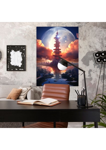 Futuristic Lighthouse Canvas Print - Lighthouse, Canvas Wall Art, Lighthouse, Digital Art, 30X50