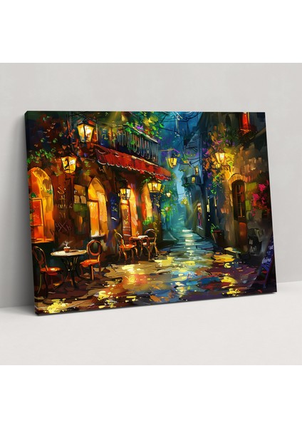 Cozy Cafe Canvas Print - Leonid Afremov 50X30 cm