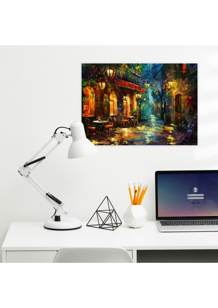 Cozy Cafe Canvas Print - Leonid Afremov 50X30 cm
