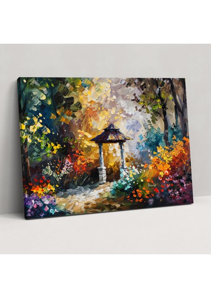 Leonid Afremov Duvar Dekorasyonu - Whimsical Garden Twilight - Leonid Afremov 50X30 cm