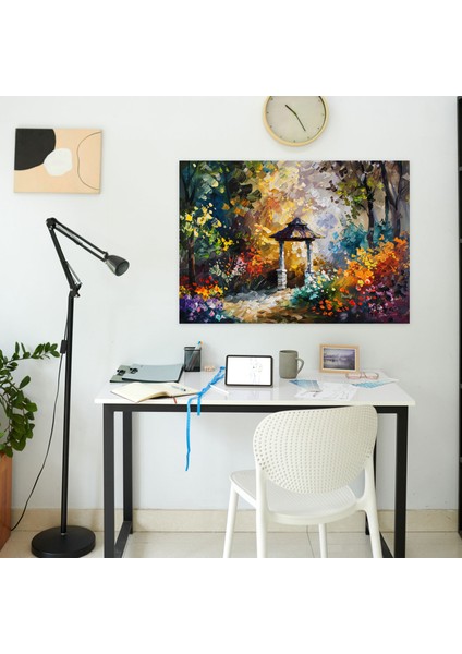 Leonid Afremov Duvar Dekorasyonu - Whimsical Garden Twilight - Leonid Afremov 50X30 cm modelleri