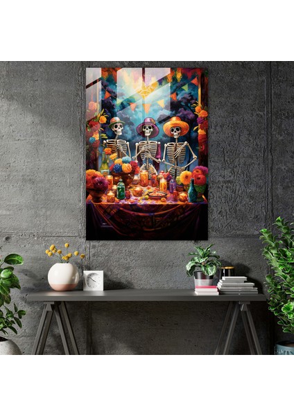 Los Muertos Home Decoration - Los Muertos, Dia De Los Muertos Celebration, Home Decoration, Lively Skeletons, 30X45