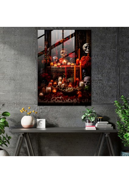 Altar Remembrance Glass Print - Los Muertos, Spirituality, Glass Wall Art, Glass Art, 30X45