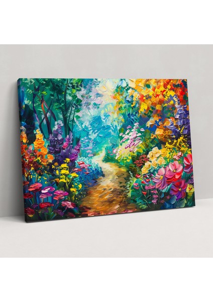 Leonid Afremov Canvas Print - Whimsical Garden Rainbow Wall Art - Leonid Afremov 50X30 cm