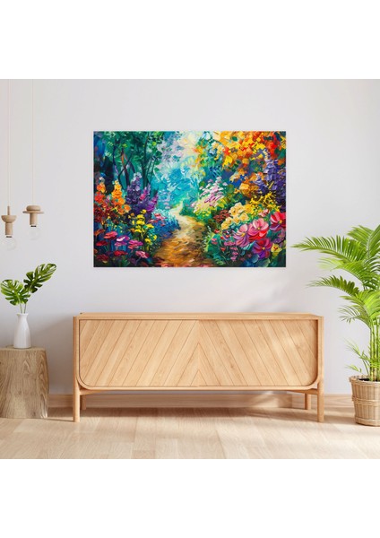 Leonid Afremov Canvas Print - Whimsical Garden Rainbow Wall Art - Leonid Afremov 50X30 cm
