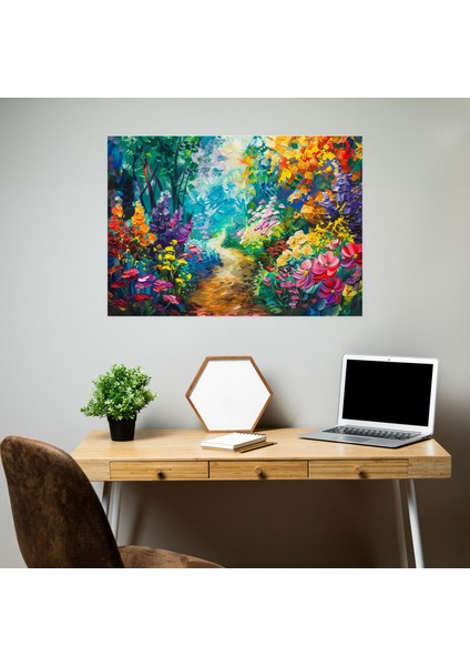 Leonid Afremov Canvas Print - Whimsical Garden Rainbow Wall Art - Leonid Afremov 50X30 cm
