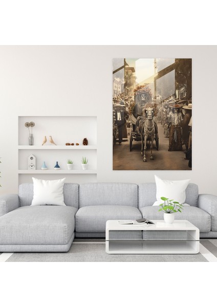 Vintage Day Of The Dead Glass Print - Los Muertos, Home Decoration, Glass Art, Glass Wall Art, 30X45 fiyatları