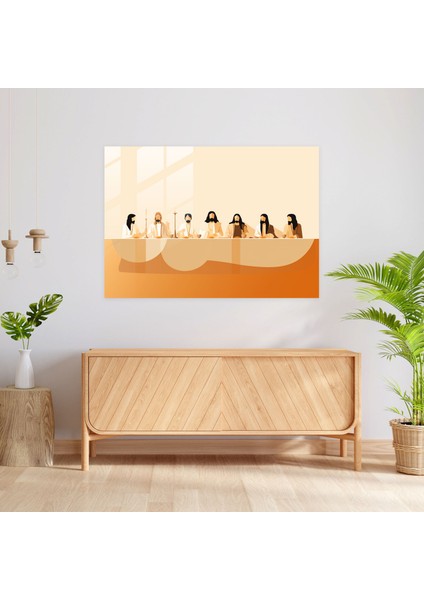 Last Supper Of Jesus Christ Modern Art - Last Supper Of Jesus Christ, Minimalist Representation, Home Decoration, Contemporary Touch, 45 x 30 cm