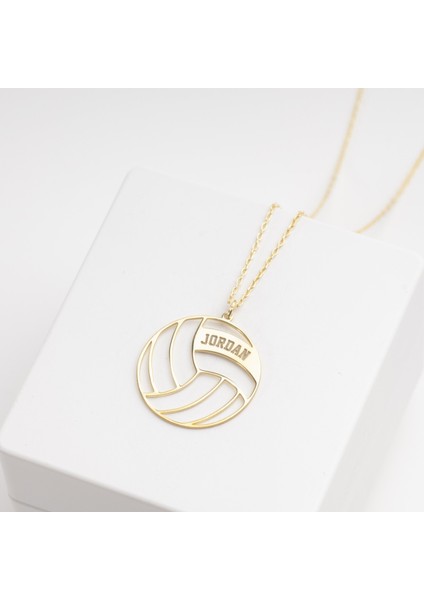 925 Ayar Gümüş Voleybol Topu Isimli Kolye Özel Tasarım fiyatları