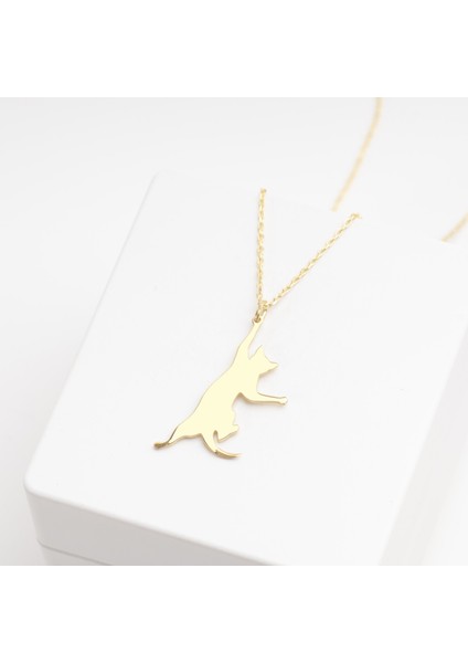 925 Ayar Gümüş Uzanan Kedi Kolye Özel Tasarım modelleri