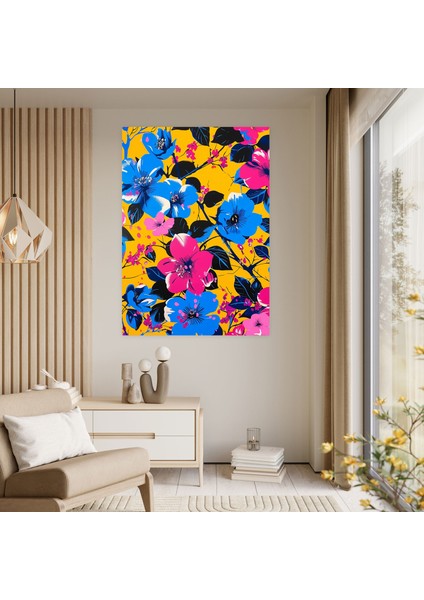 Pop Art Çiçek Desenli Duvar Sanatı ve Popart 30X50 cm fiyatları