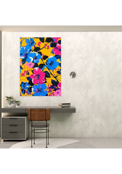 Pop Art Çiçek Desenli Duvar Sanatı ve Popart 30X50 cm modelleri