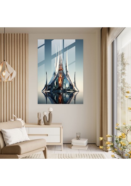 Fütüristik Kilise Cam Baskı 30X45 cm fiyatları