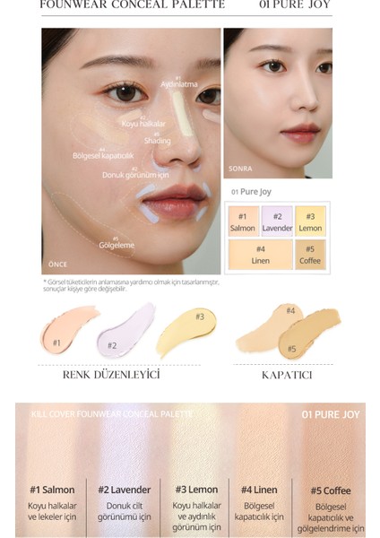 CLIO Kremsi Dokuya Sahip Concealer Paleti  Kill Cover Founwear Conceal Palette (Pure Joy)