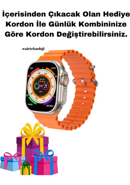 T10 Ultra Akıllı Saat Güncel Yazılım Ios ve Android Uyumlu Kordon Hediyeli Büyük Ekran 49MM