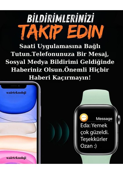 T10 Ultra Akıllı Saat Güncel Yazılım Ios ve Android Uyumlu Kordon Hediyeli Büyük Ekran 49MM