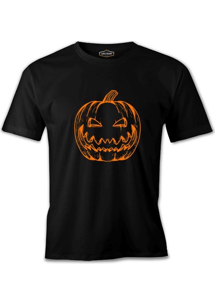 Cadılar Bayramı - Bal Kabağı Pumpkin Siyah Erkek Tshirt