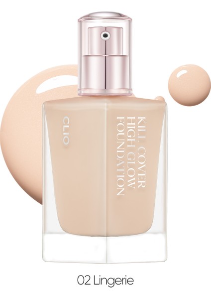 CLIO Kalıcı Kapatıcılık ve Yoğun Işıltı Sunan Fondöten  Kill Cover High-Glow Foundation (2 Lingerie)