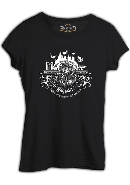 Hp - Büyücüler Okulu Siyah Kadın Tshirt