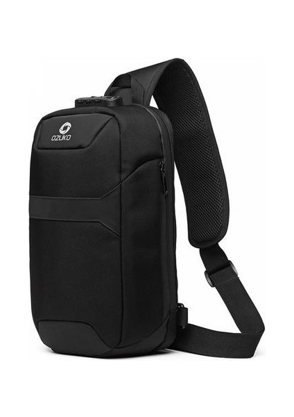 Erkekler Hırsızlık Anti-Crossbody Çantalar Erkek Su Geçirmez USB Şarj Paketi Kısa Yolculuk E Birikir Sling Torbası Omuz Göğüs Çantası (Yurt Dışından)