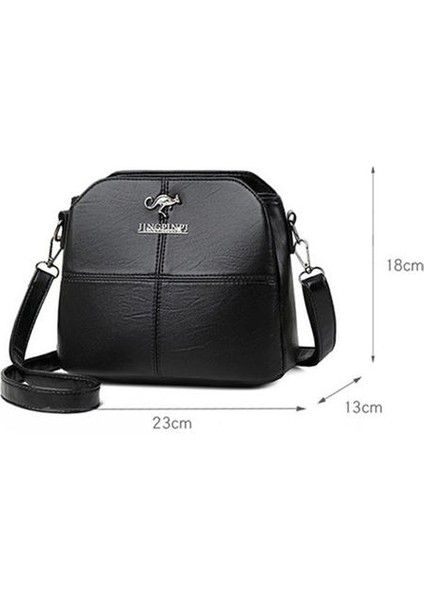 Yeni Tasarım Bayanlar Omuz Çantası Lüks Tasarımcı Kadın Çantası Yüksek Pu Deri Kadın Messenger Çanta Bolso Mujer (Siyah) (Yurt Dışından)