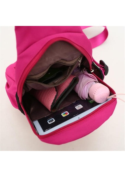 Kadın Erkek Moda Tuval Torbası Spor Bel Çantası/göğüs Çantası USB Şarj Crossbody Omuz Çantası (Mor) (Yurt Dışından)