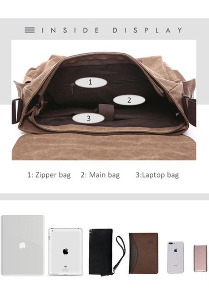 Erkekler Için Pratik Iş Habercisi Çantaları Öğrenci Tuval Crossbody Paketi Retro Katı Gündelik Ofis Seyahat Çantası (Siyah) (Yurt Dışından)