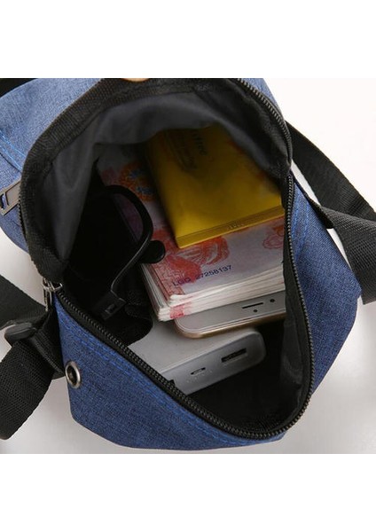 Unisex Tek Omuzlu Messenger Tuval Çantası Kadınlar Erkekler Rahat Açık Seyahat Omuz Çantası Askeri Çanta (Gri) (Yurt Dışından)