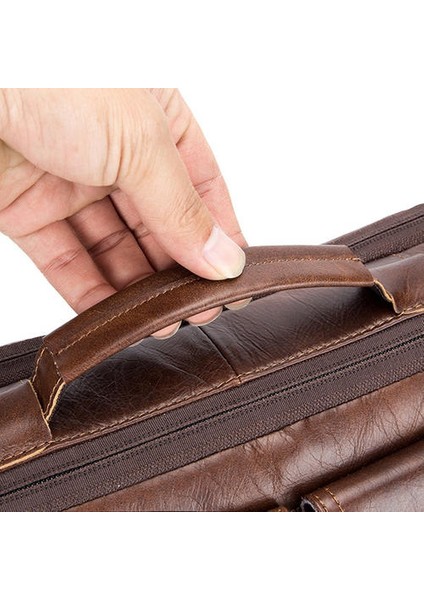 Erkekler Deri Vintage Messenger Torbası Çanta Çanta Çanta Omuz Çantası (Kahverengi) (Yurt Dışından)