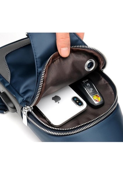 Erkekler Messenger Çanta Omuz Oxford Bez Göğüs Çantaları Crossbody Casual Man USB Şarj Çok Fonksiyonlu Çanta Cadılar Bayramı Hediyesi Kart Paketini Içerir (Yurt Dışından)