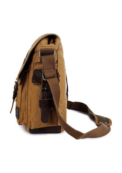 Moda Erkek Tuval Çanta Açık Rahat Depolama Çantası Omuz Çantası Haberci Çanta Tuval Omuz Çantaları Büyük Kapasiteli Crossbody Çanta Evrak Çantası (Kahve) (Yurt Dışından) fiyatları