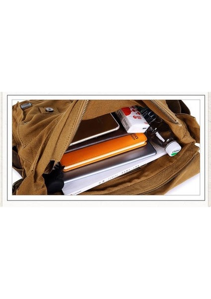 Moda Erkek Tuval Çanta Açık Rahat Depolama Çantası Omuz Çantası Haberci Çanta Tuval Omuz Çantaları Büyük Kapasiteli Crossbody Çanta Evrak Çantası (Kahve) (Yurt Dışından) modelleri
