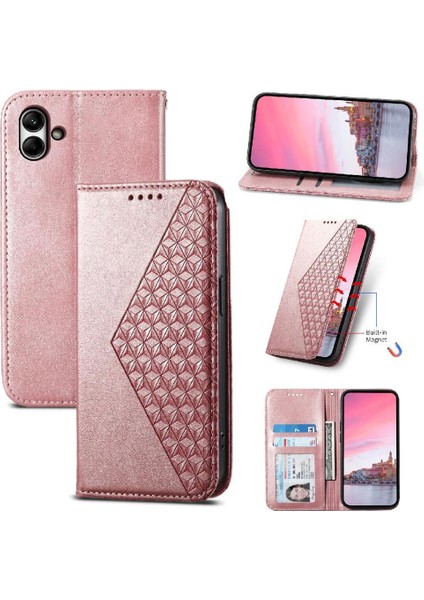 Samsung Galaxy A05 Günlük Kullanım Için Flip Case El Kayışı Standı Eşkenar Dörtgen Şekli (Yurt Dışından)