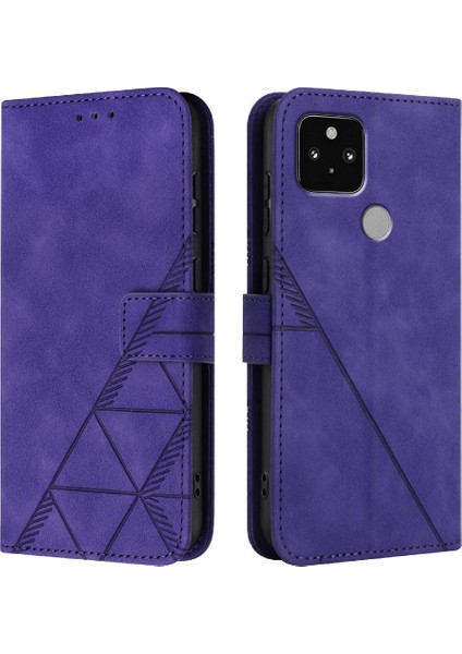 Google Piksel 5 Için Kılıf Cüzdan Kapak Kredi Kartı Tutucu Flip Folio Kitap Pu (Yurt Dışından)