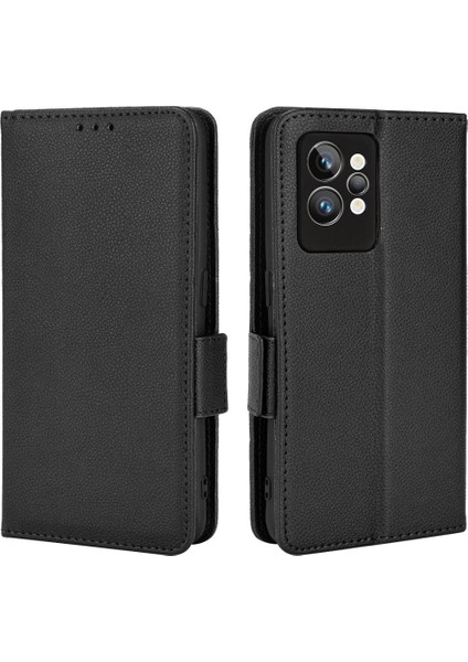 Realme Gt 2 Pro Yan Toka Cüzdan Manyetik Pu Deri Kart Yuvaları Için Kılıf (Yurt Dışından)
