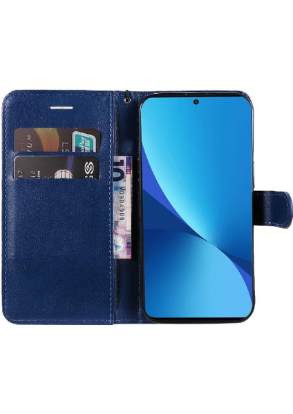 Kart Yuvası Klasik Düz Renk Iş ile Xiaomi 12 Lite Için Flip Case (Yurt Dışından)