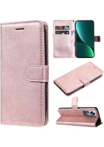 Kart Yuvası Klasik Düz Renk Iş ile Xiaomi 12 Pro Için Flip Case (Yurt Dışından) fırsatları
